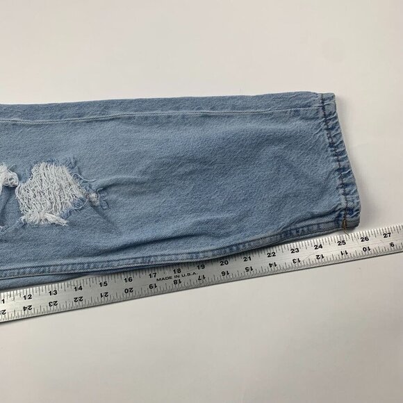 Aeropostale Womens Mom Jeans Size 8 Blue Light Wash Distressed Destroyed Cotton - Picture 9 of 10